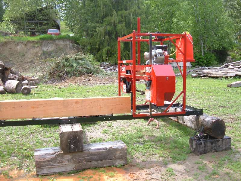 Sawmill temporary setup at Uncle Wayne's