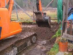 Digging out the garage for a cement floor